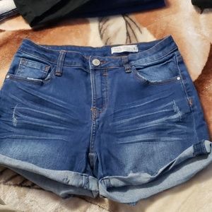 Papaya mid-rise cuffed shorts
